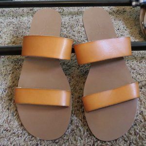 J.Crew Easy Summer Slide Sandal Cognac Tan 9